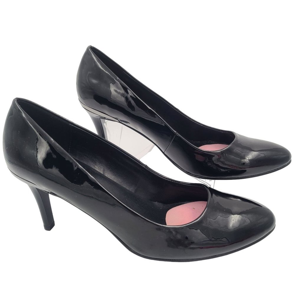 BANDOLINO Womens Basic Black High Heels Pumps Slip On Kitten Shoes Size 8.5 M